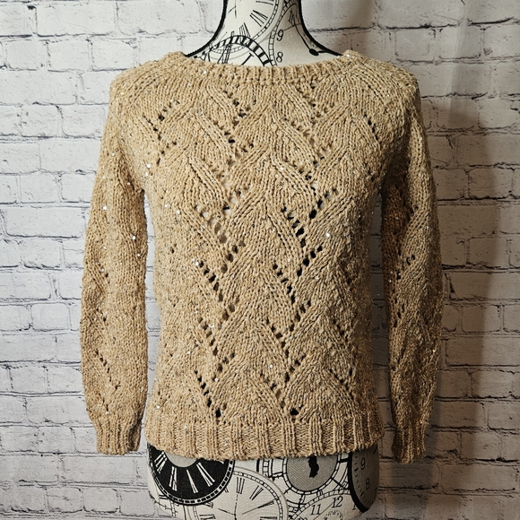 ⭐️ Ermanno Scervino sequin shimmer sweater size 38 US small - Picture 6 of 10
